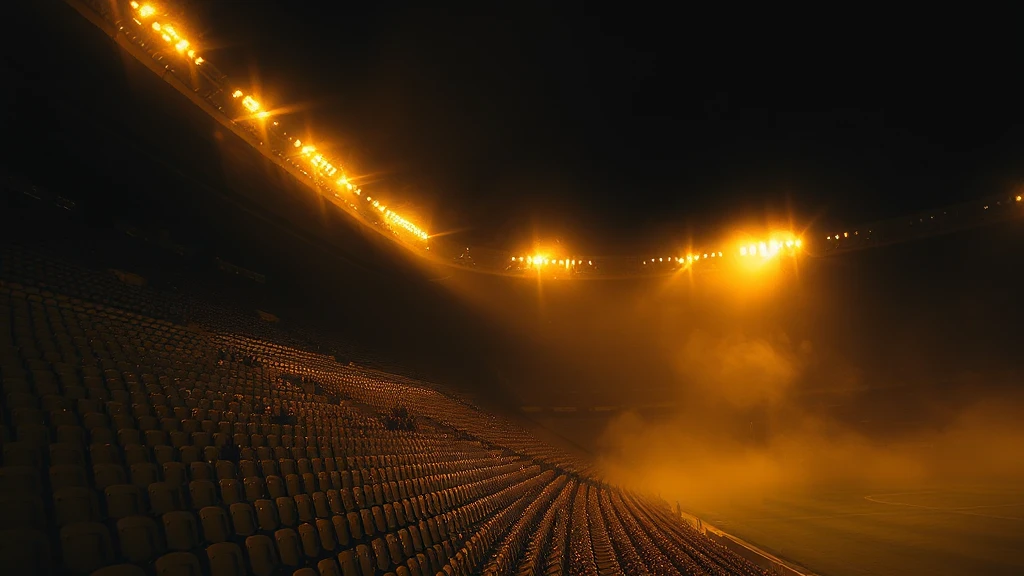 Empty stadium seats in strict rows