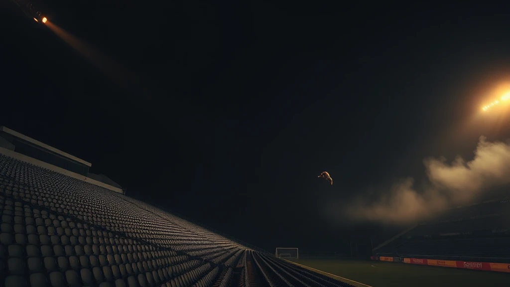 Empty stadium seats in strict rows