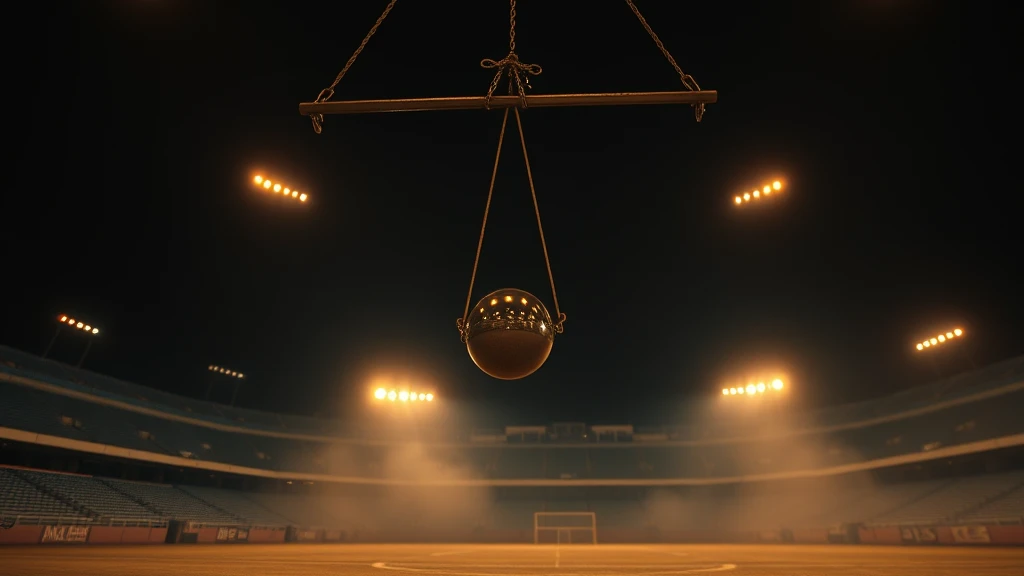 Steel balls of a Newton's cradle mid-swing